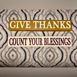 Wood Thanks & Blessings signs from Kirklands